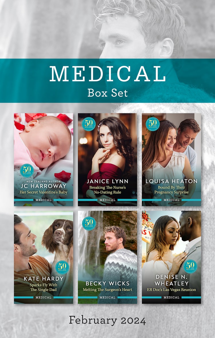 Cover image for Medical Box Set Feb 2024/Her Secret Valentine's Baby/Breaking The Nurse's No-Dating Rule/Bound By Their Pregnancy Surprise/Sparks Fly With The Single Dad/Melting The Surgeon's Heart/ER Doc's Las Vegas, isbn: 9781038905239