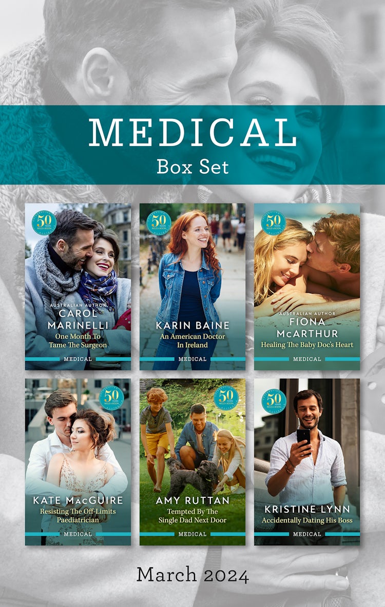 Cover image for Medical Box Set March 2024/One Month To Tame The Surgeon/An American Doctor In Ireland/Healing The Baby Doc's Heart/Resisting The Off-Limits Paediatrician/Tempted By The Single Dad Next Door/Accidenta, isbn: 9781038908179