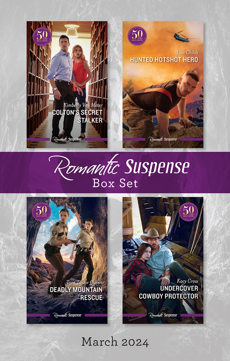 Cover image for Suspense Box Set March 2024/Colton's Secret Stalker/Hunted Hotshot Hero/Deadly Mountain Rescue/Undercover Cowboy Protector, isbn: 9781038908360