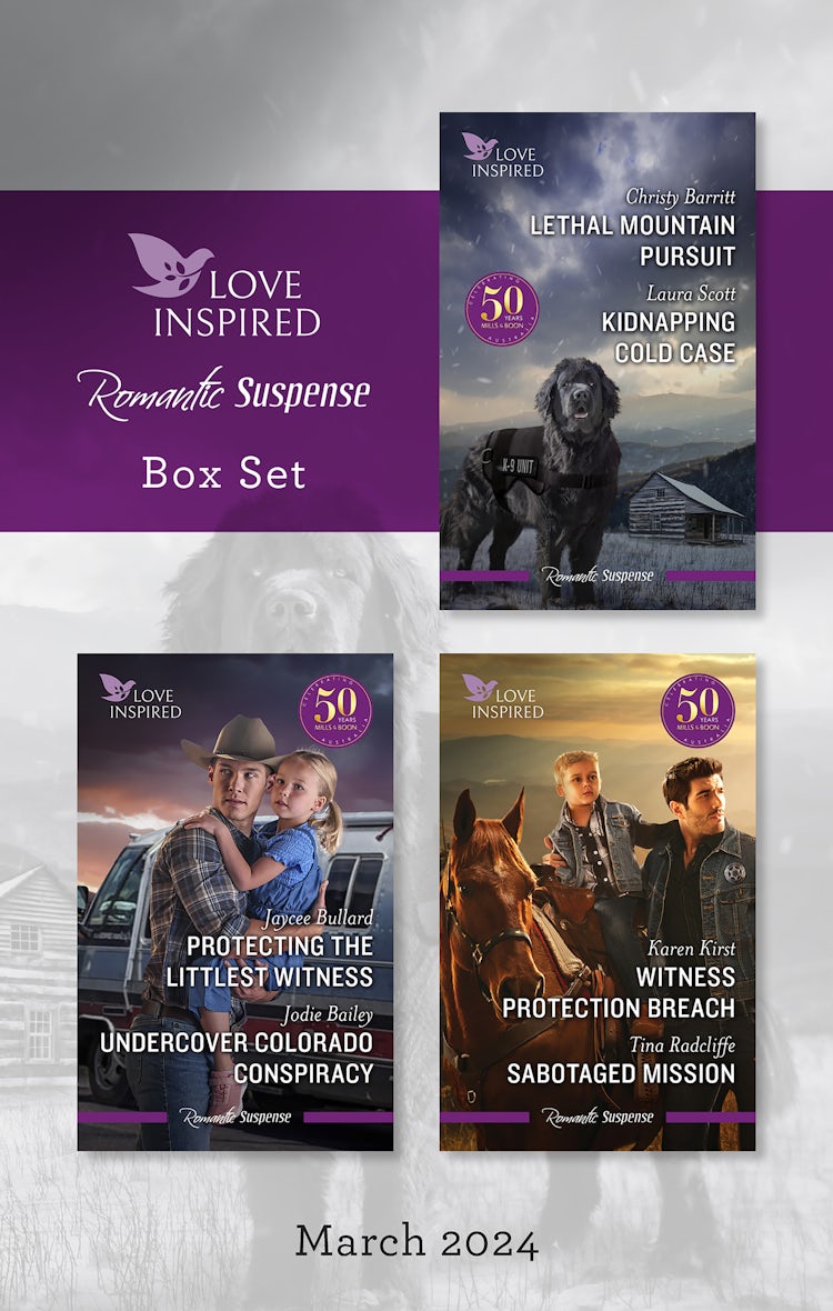 Cover image for Love Inspired Suspense Box Set March 2024/Lethal Mountain Pursuit/Kidnapping Cold Case/Protecting The Littlest Witness/Undercover Colorado Conspiracy/Witness Protection Breach/Sabotaged Mission, isbn: 9781038908407