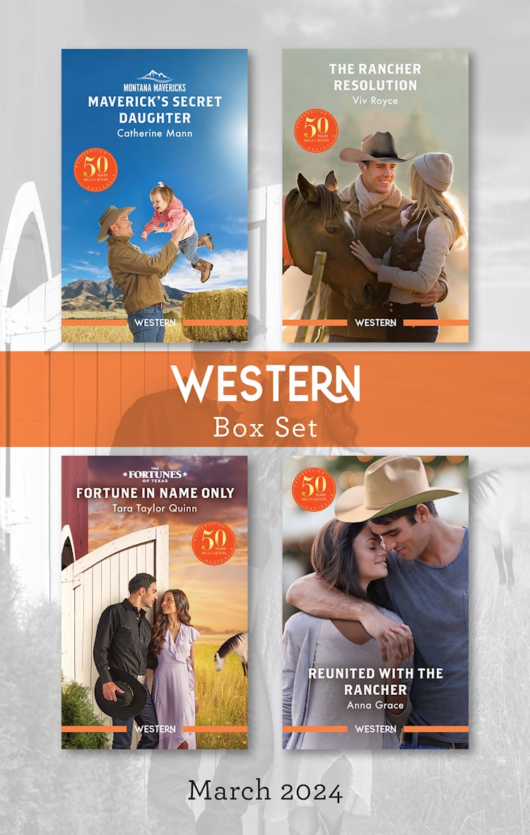 Cover image for Western Box Set March 2024/Maverick's Secret Daughter/The Rancher Resolution/Fortune In Name Only/Reunited With The Rancher, isbn: 9781038908452