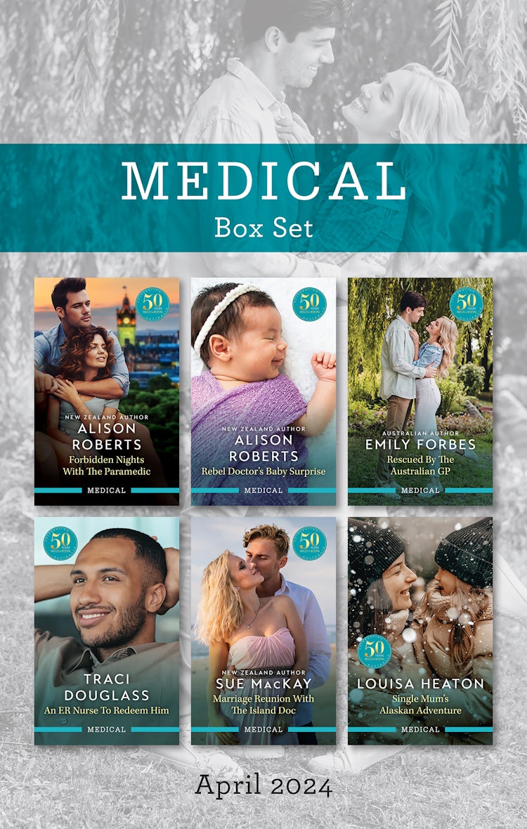 Cover image for Medical Box Set April 2024/Forbidden Nights With The Paramedic/Rebel Doctor's Baby Surprise/Rescued By The Australian GP/An ER Nurse To Redeem Him/Marriage Reunion With The Island Doc/Single Mum's Ala, isbn: 9781038909930