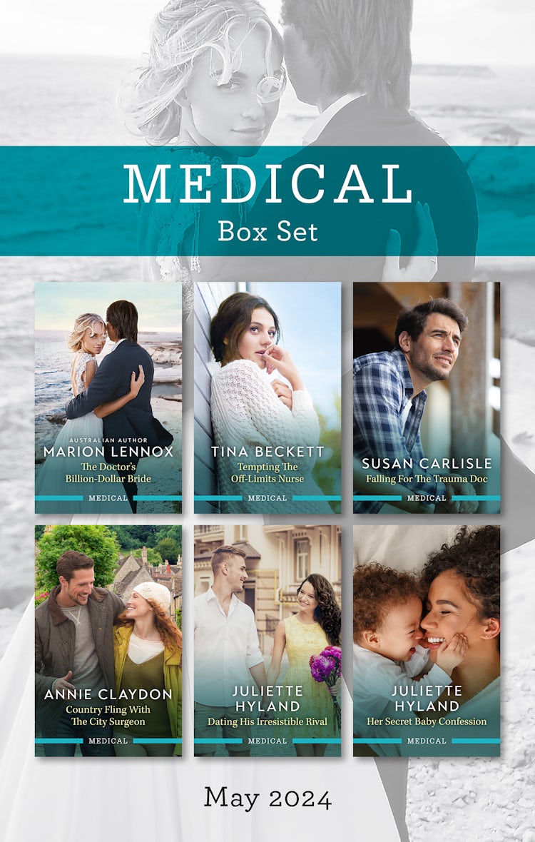 Cover image for Medical Box Set May 2024/The Doctor's Billion-Dollar Bride/Tempting The Off-Limits Nurse/Falling For The Trauma Doc/Country Fling With The City Surgeon/Dating His Irresistible Rival/Her Secret Baby Co, isbn: 9781038911087