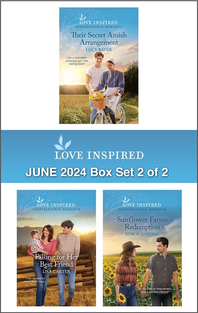 Cover image for Love Inspired June 2024 Box Set - 2 of 2/Their Secret Amish Arrangement/Falling For Her Best Friend/Sunflower Farms Redemption, isbn: 9781038915627