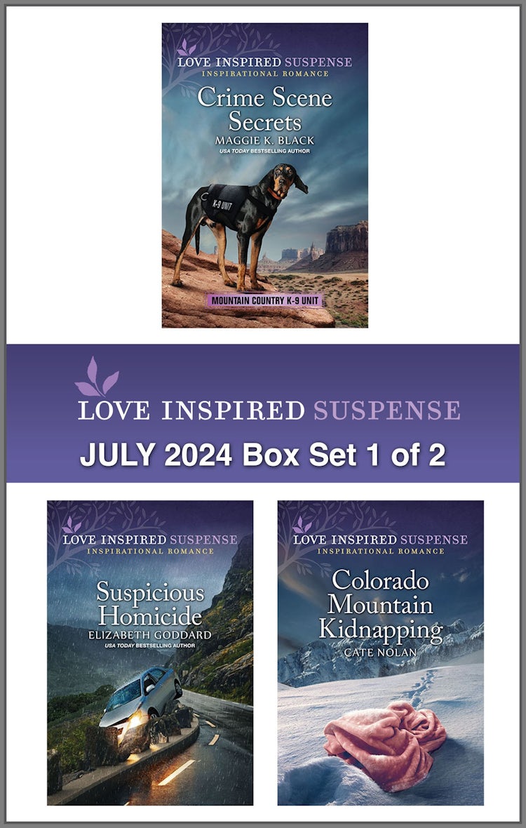 Cover image for Love Inspired Suspense July 2024 - Box Set 1 of 2/Crime Scene Secrets/Suspicious Homicide/Colorado Mountain Kidnapping, isbn: 9781038919151