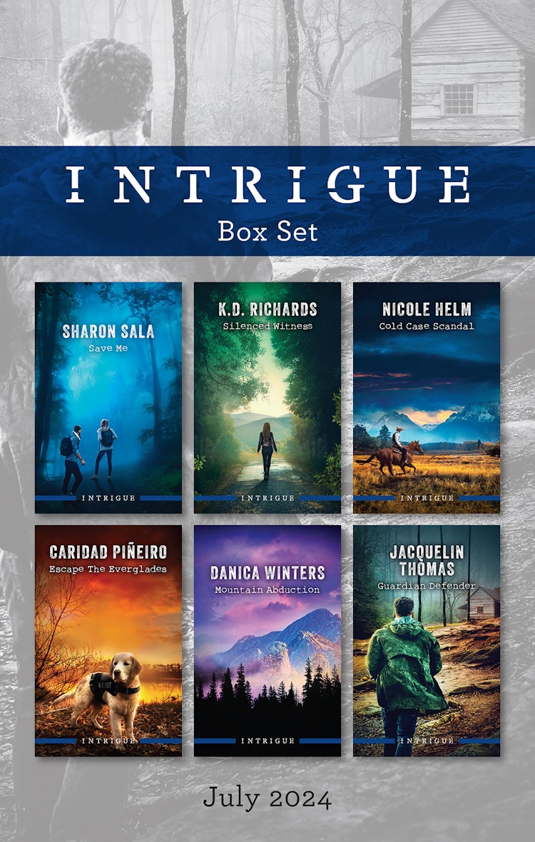 Cover image for Intrigue Box Set July 2024/Save Me/Silenced Witness/Cold Case Scandal/Escape The Everglades/Mountain Abduction/Guardian Defender, isbn: 9781038919458