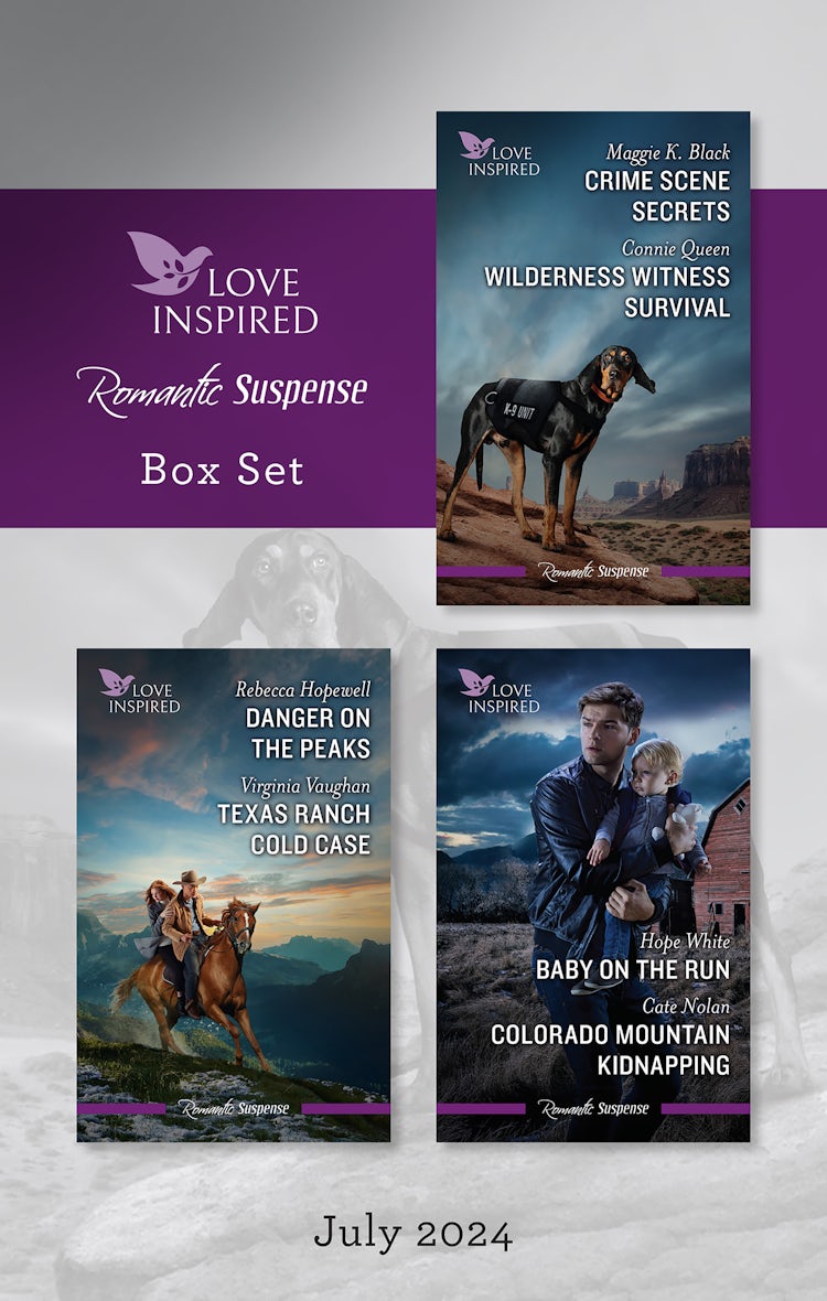 Cover image for Love Inspired Suspense Box Set July 2024/Crime Scene Secrets/Wilderness Witness Survival/Danger On The Peaks/Texas Ranch Cold Case/Baby On The Run/Colorado Mountain Kidnapping, isbn: 9781038919595