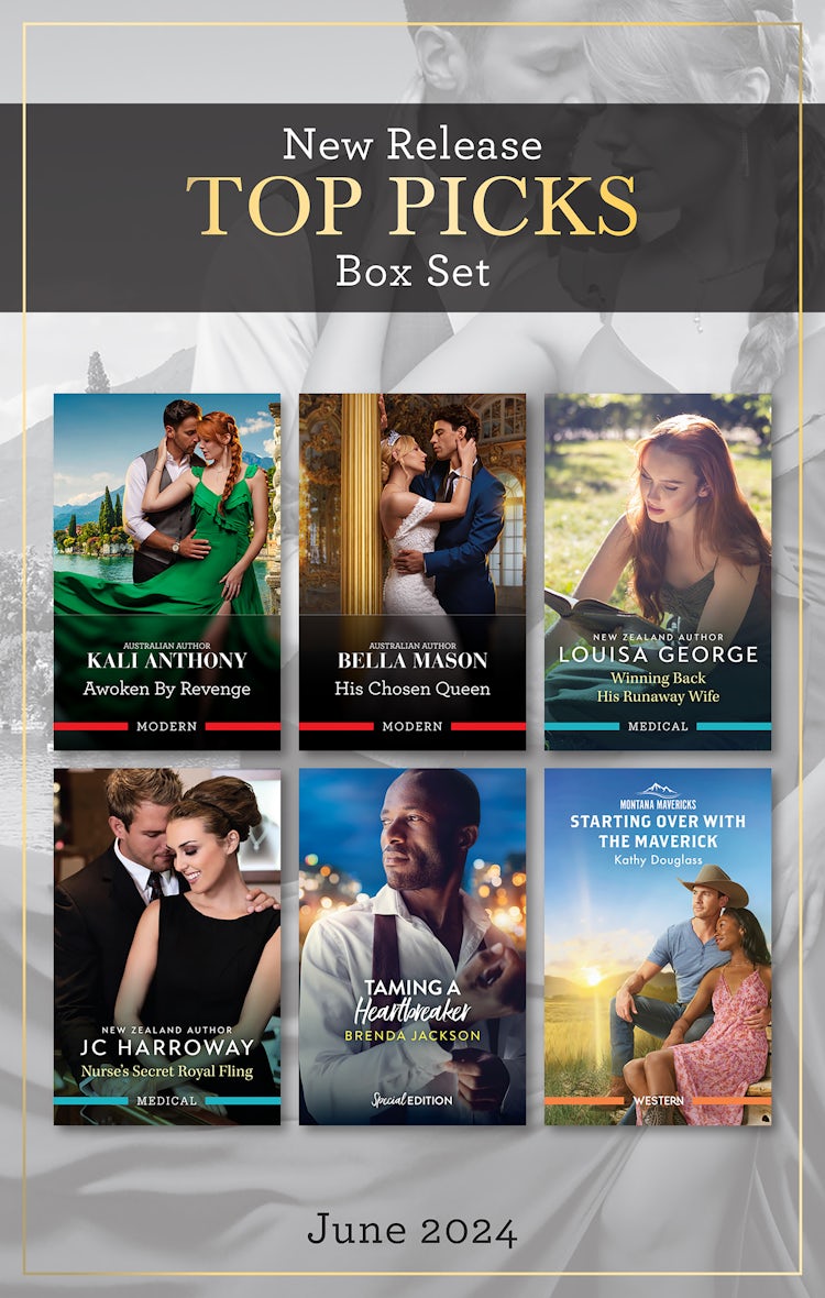 Cover image for Top Picks New Release Box Set June 2024/Awoken By Revenge/His Chosen Queen/Winning Back His Runaway Wife/Nurse's Secret Royal Fling/Taming A Heartbreaker/Starting Over With The Maverick, isbn: 9781038920249