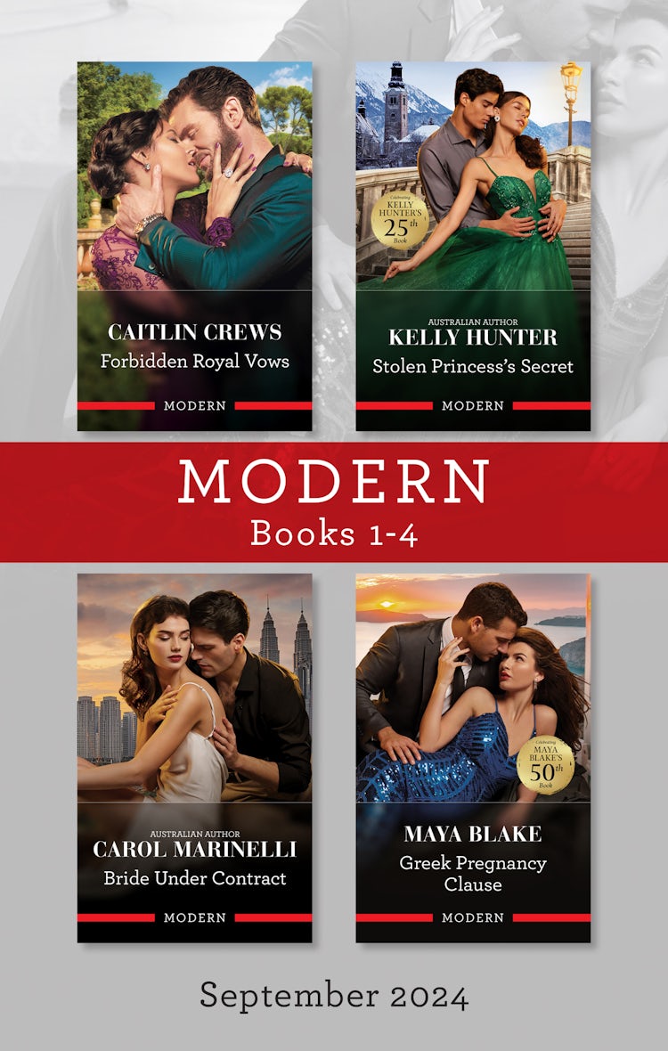 Cover image for Modern Box Set 1-4 Sept 2024/Forbidden Royal Vows/Stolen Princess's Secret/Bride Under Contract/Greek Pregnancy Clause, isbn: 9781038935861