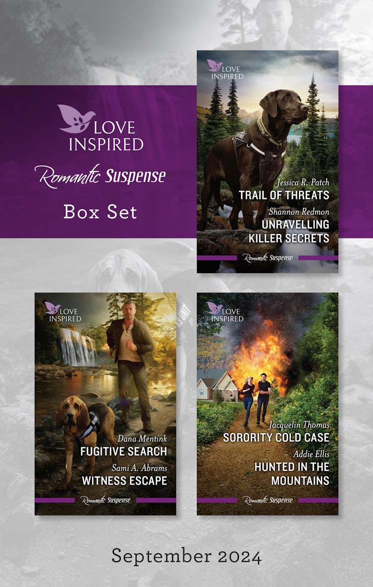 Cover image for Love Inspired Suspense Box Set Sept 2024/Trail Of Threats/Unravelling Killer Secrets/Fugitive Search/Witness Escape/Sorority Cold Case/Hunted In The Mountains, isbn: 9781038936547