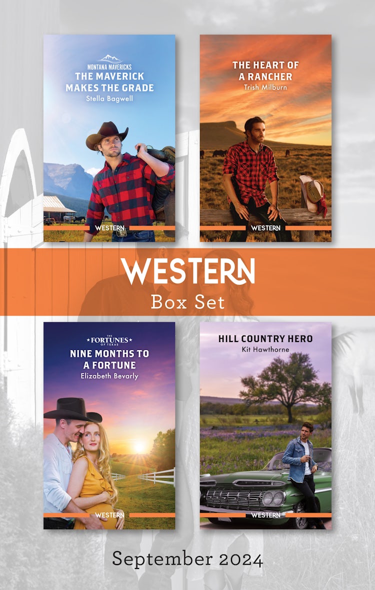 Cover image for Western Box Set Sept 2024/The Maverick Makes The Grade/The Heart Of A Rancher/Nine Months To A Fortune/Hill Country Hero, isbn: 9781038936684