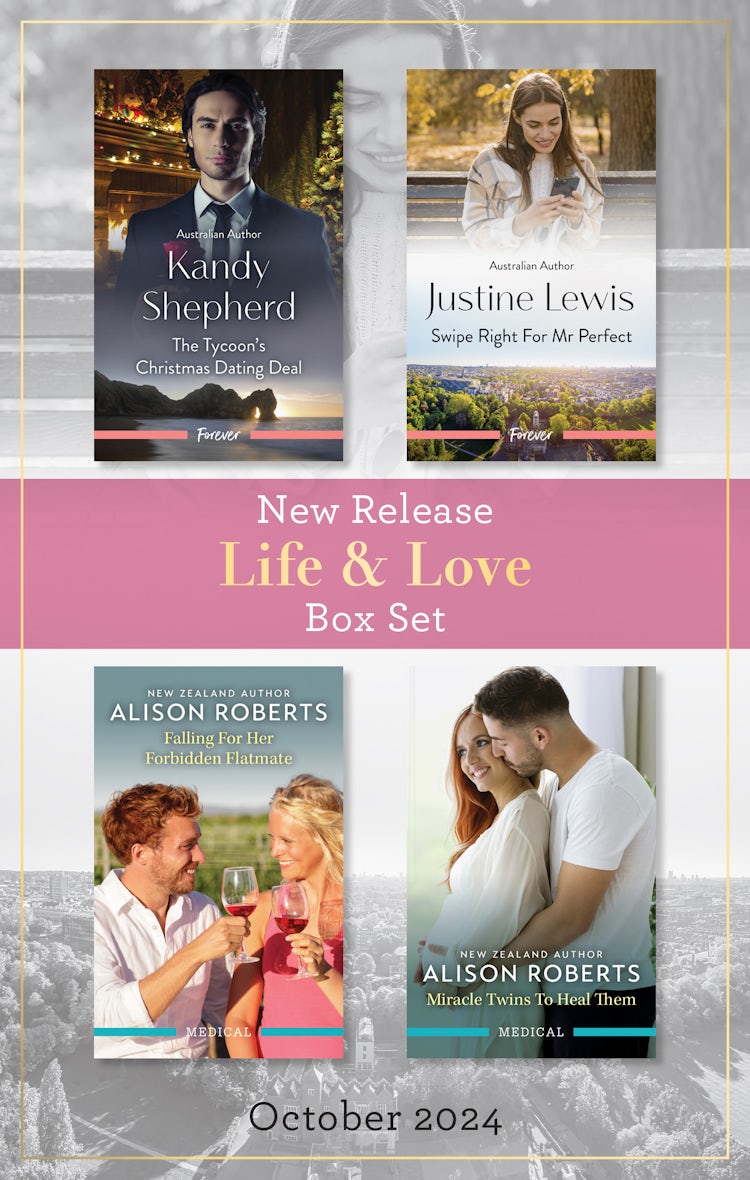 Cover image for Life & Love New Release Box Set Oct 2024/The Tycoon's Christmas Dating Deal/Swipe Right For Mr Perfect/Falling For Her Forbidden Flatmate/Miracle Twins To Heal Them, isbn: 9781038938664