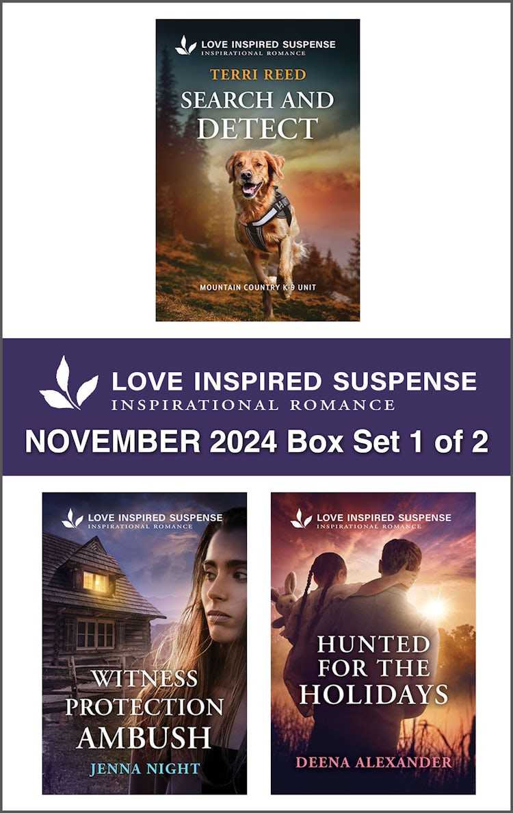 Cover image for Love Inspired Suspense November 2024 - Box Set 1 of 2/Search And Detect/Witness Protection Ambush/Hunted For The Holidays, isbn: 9781038938848