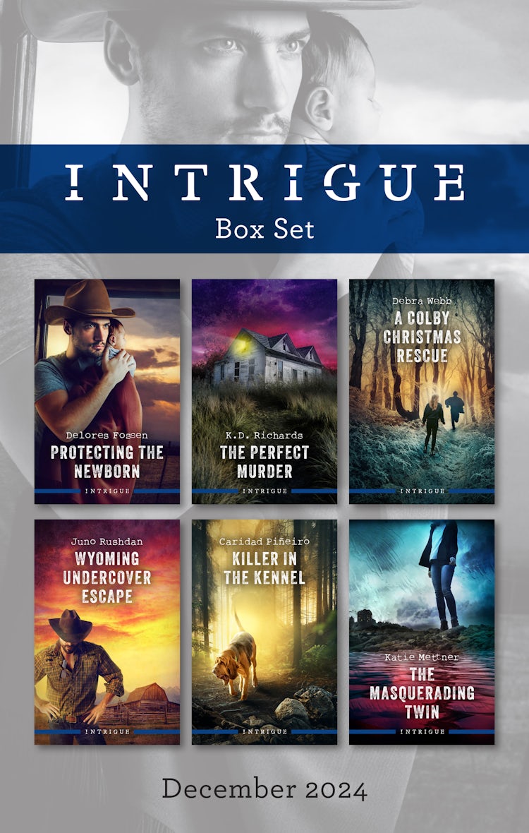 Cover image for Intrigue Box Set Dec 2024/Protecting The Newborn/The Perfect Murder/A Colby Christmas Rescue/Wyoming Undercover Escape/Killer In The Kennel/The Masquerading Twin, isbn: 9781038943255