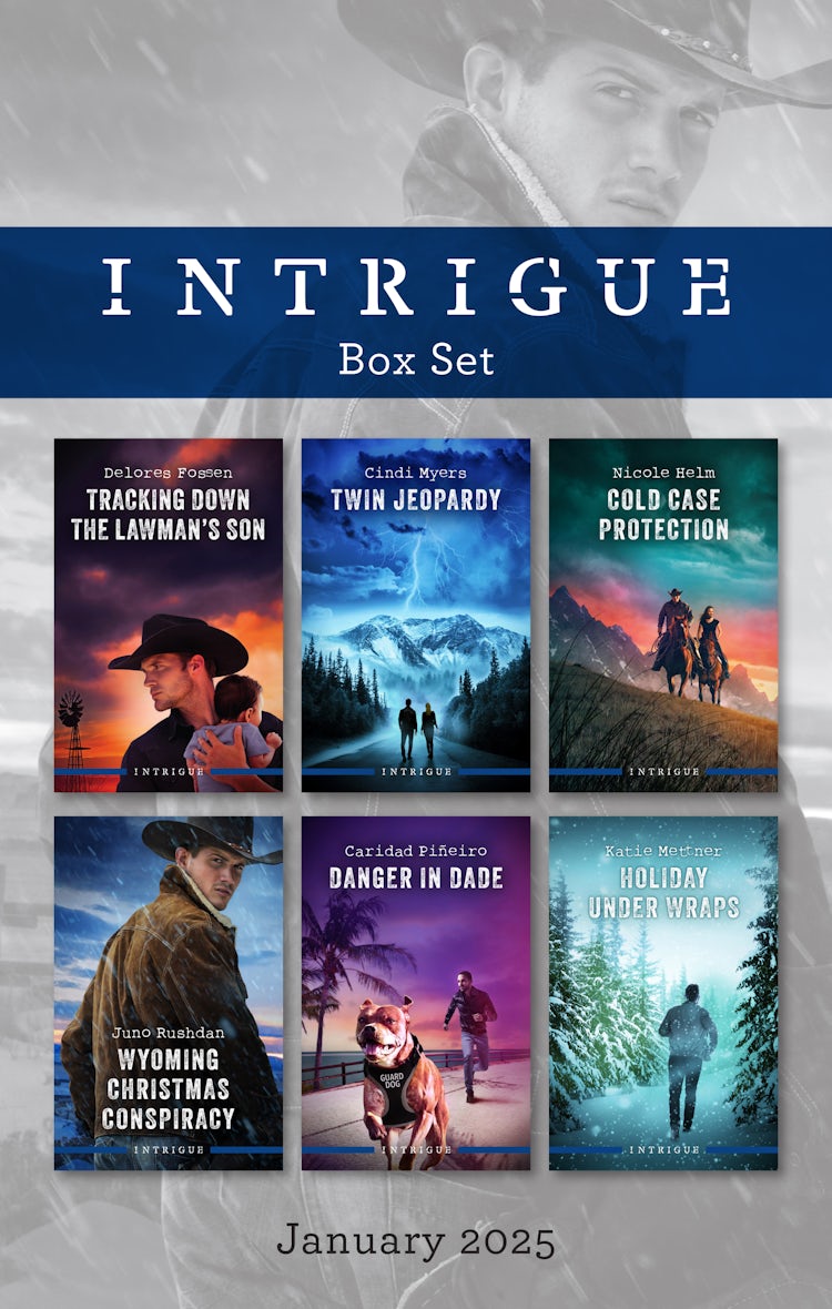 Cover image for Intrigue Box Set Jan 2025/Tracking Down The Lawman's Son/Twin Jeopardy/Cold Case Protection/Wyoming Christmas Conspiracy/Danger In Dade/Holiday Under Wraps, isbn: 9781038945921