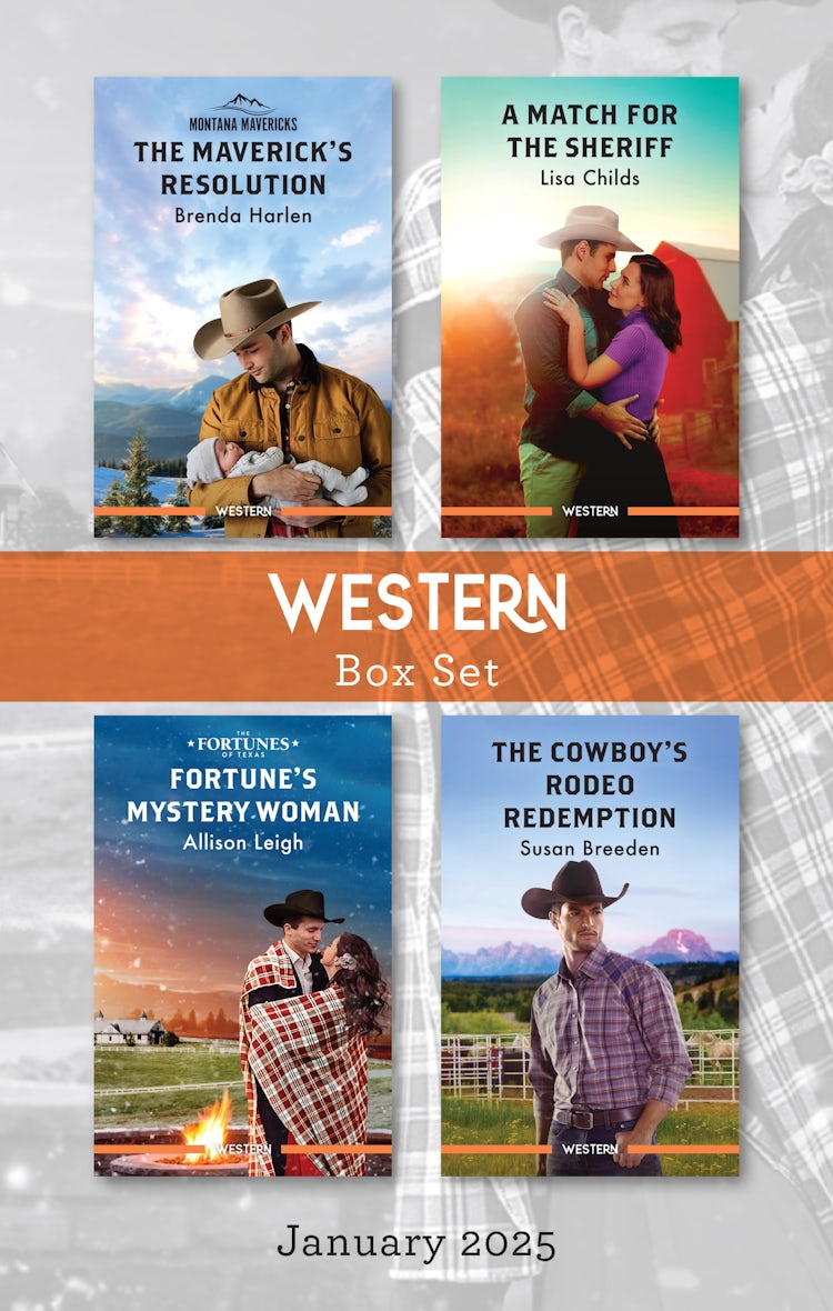 Cover image for Western Box Set Jan 2025/The Maverick's Resolution/A Match For The Sheriff/Fortune's Mystery Woman/The Cowboy's Rodeo Redemption, isbn: 9781038946096