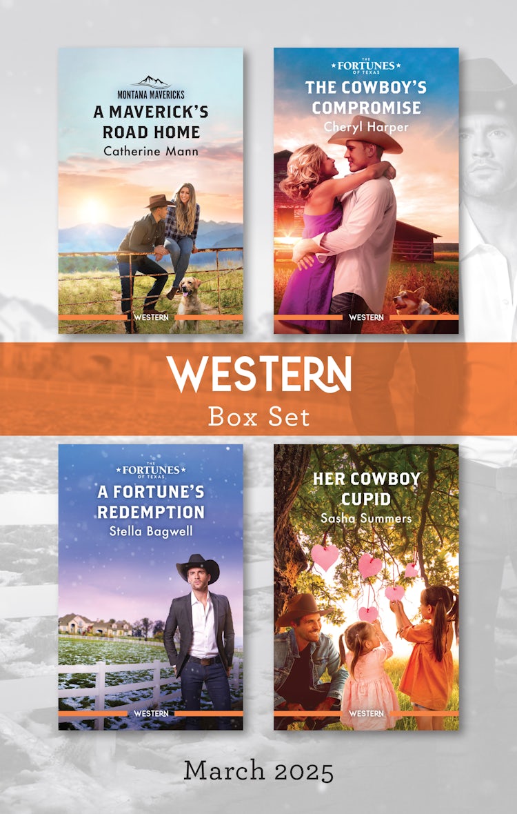 Cover image for Western Box Set March 2025/A Maverick's Road Home/The Cowboy's Compromise/A Fortune's Redemption/Her Cowboy Cupid, isbn: 9781038950796