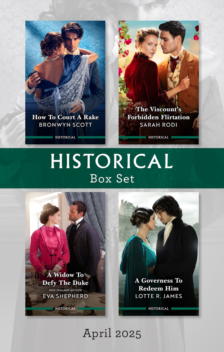 Cover image for Historical Box Set April 2025/How To Court A Rake/The Viscount's Forbidden Flirtation/A Widow To Defy The Duke/A Governess To Redeem Him, isbn: 9781038950987