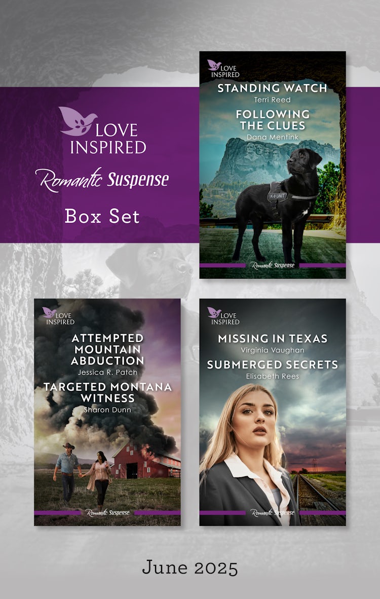 Cover image for Love Inspired Suspense Box Set June 2025/Standing Watch/Following The Clues/Attempted Mountain Abduction/Targeted Montana Witness/Missing In Texas/Submerged Secrets, isbn: 9781038952707