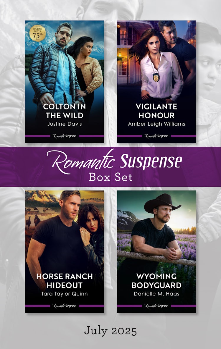 Cover image for Suspense Box Set July 2025/Colton In The Wild/Vigilante Honour/Horse Ranch Hideout/Wyoming Bodyguard, isbn: 9781038958365