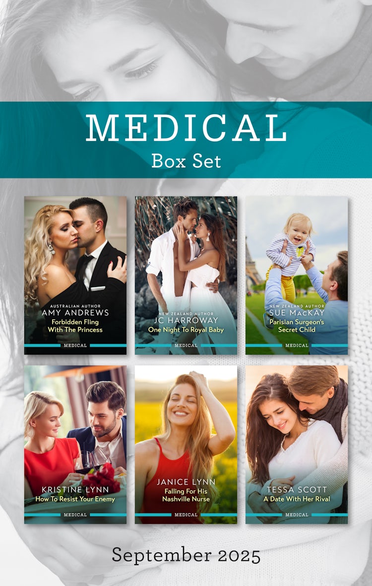 Cover image for Medical Box Set September 2025/Forbidden Fling With The Princess/One Night To Royal Baby/Parisian Surgeon's Secret Child/How To Resist Your Enemy/Falling For His Nashville Nurse/A Date With Her Rival, isbn: 9781038963833