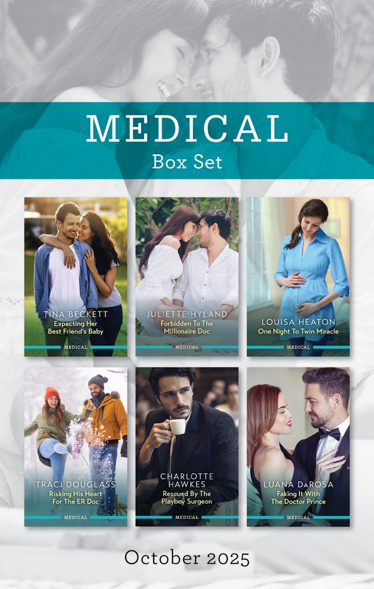 Cover image for Medical Box Set October 2025/Expecting Her Best Friend's Baby/Forbidden To The Millionaire Doc/One Night To Twin Miracle/Risking His Heart For The ER Doc/Rescued By The Playboy Surgeon/Faking It With, isbn: 9781038964540