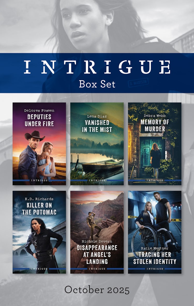 Cover image for Intrigue Box Set October 2025/Deputies Under Fire/Vanished In The Mist/Memory Of Murder/Killer On The Potomac/Disappearance At Angel's Landing/Tracing Her Stolen Identity, isbn: 9781038964618