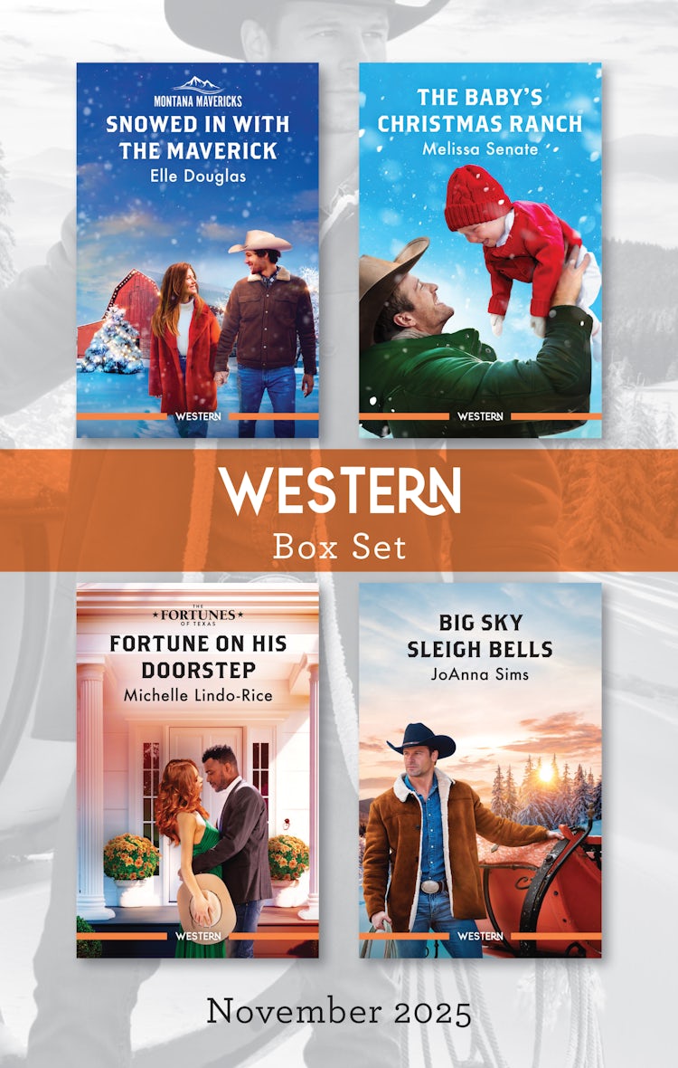 Cover image for Western Box Set November 2025/Snowed In With The Maverick/The Baby's Christmas Ranch/Fortune On His Doorstep/Big Sky Sleigh Bells, isbn: 9781038965769