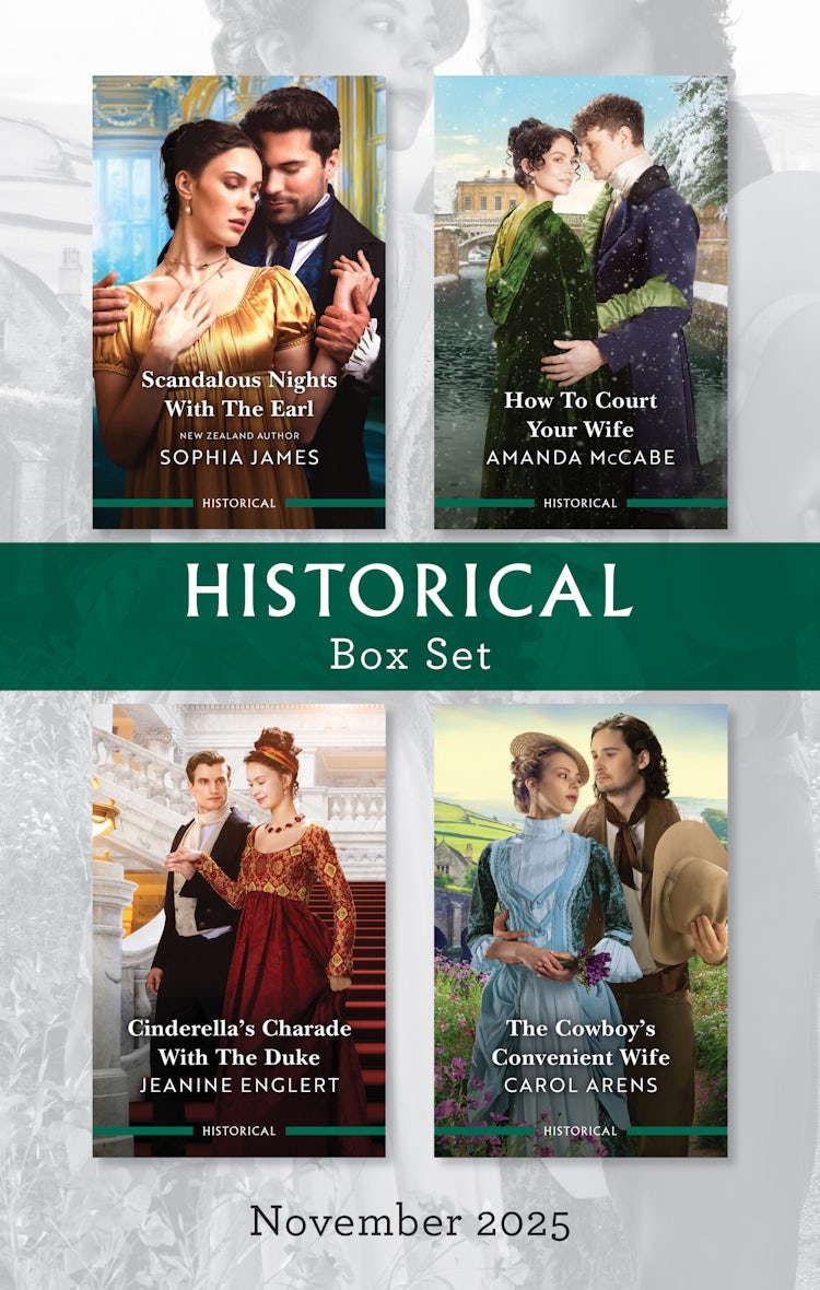 Cover image for Historical Box Set November 2025/Scandalous Nights With The Earl/How To Court Your Wife/Cinderella's Charade With The Duke/The Cowboy's Convenient Wife, isbn: 9781038965837