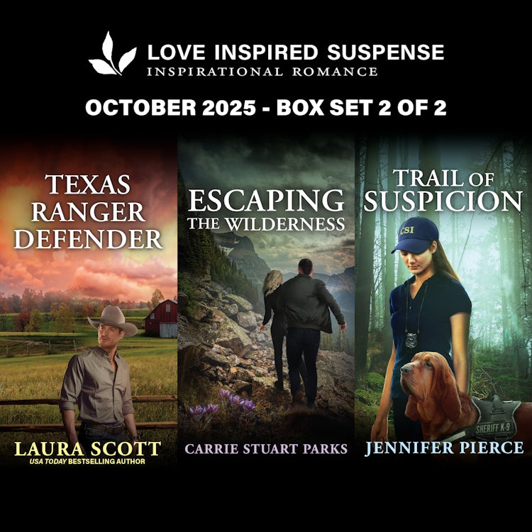 Cover image for Love Inspired Suspense October 2025 - Box Set 2 of 2/Texas Ranger Defender/Escaping The Wilderness/Trail Of Suspicion, isbn: 9781038968852