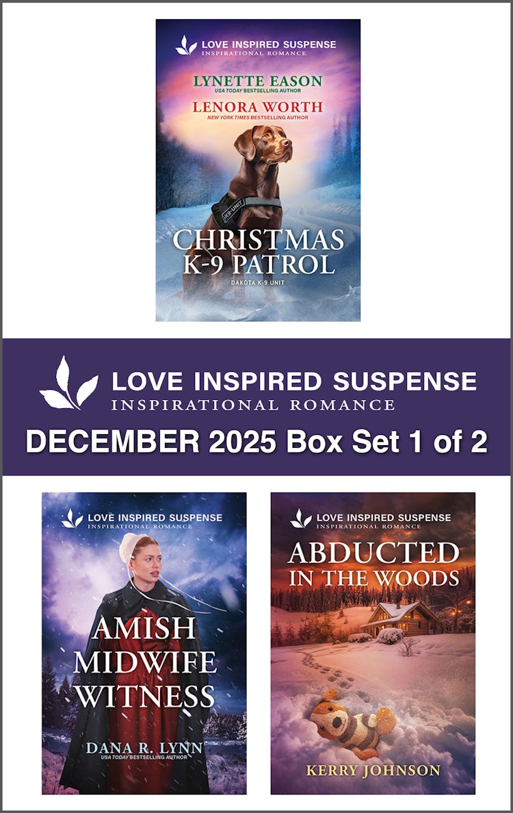 Cover image for Love Inspired Suspense December 2025 - Box Set 1 of 2/Deadly Christmas Trap/Dangerous Holiday Manhunt/Amish Midwife Witness/Abducted In The Woods, isbn: 9781038971111