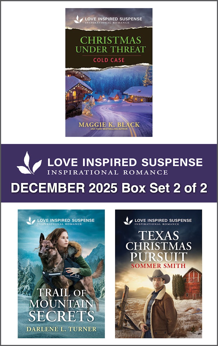 Cover image for Love Inspired Suspense December 2025 - Box Set 2 of 2/Christmas Under Threat/Trail Of Mountain Secrets/Texas Christmas Pursuit, isbn: 9781038971128