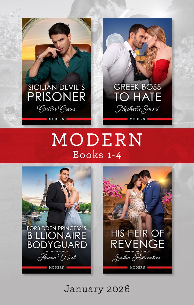 Cover image for Modern Box Set 1-4 January 2026/Sicilian Devil's Prisoner/Greek Boss To Hate/Forbidden Princess's Billionaire Bodyguard/His Heir Of Revenge, isbn: 9781038971609