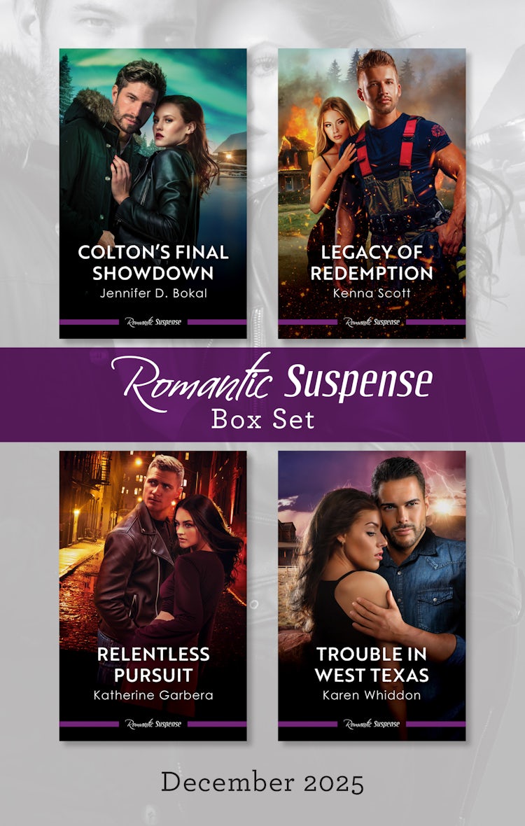 Cover image for Suspense Box Set December 2025/Colton's Final Showdown/Legacy Of Redemption/Relentless Pursuit/Trouble In West Texas, isbn: 9781038972149