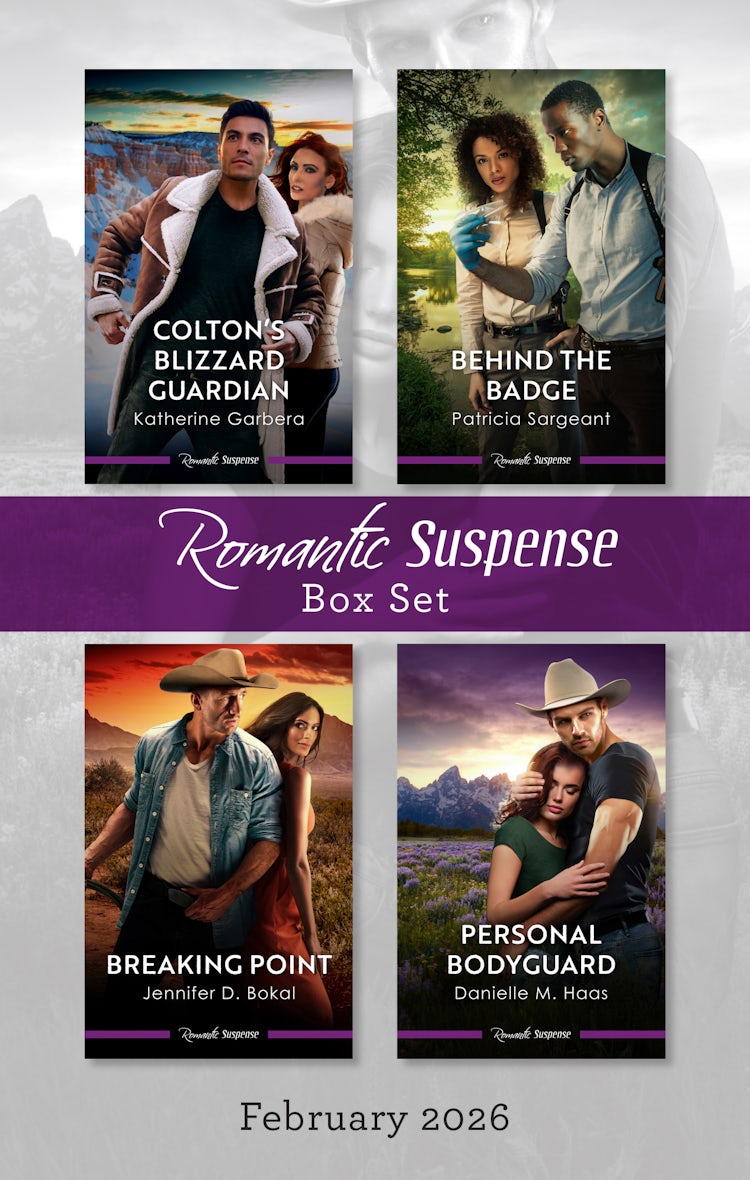 Cover image for Romantic Suspense Box Set February 2026/Colton's Blizzard Guardian/Behind The Badge/Breaking Point/Personal Bodyguard, isbn: 9781038975799