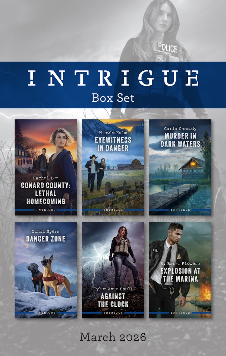 Cover image for Intrigue Box Set March 2026/Conard County: Lethal Homecoming/Eyewitness In Danger/Murder In Dark Waters/Danger Zone/Against The Clock/Explosion At The Marina, isbn: 9781038978233