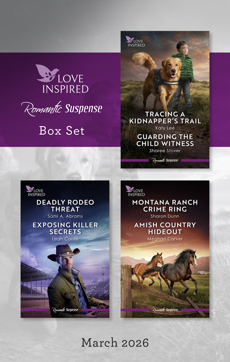 Cover image for Love Inspired Suspense Box Set March 2026/Tracing A Kidnapper's Trail/Guarding The Child Witness/Deadly Rodeo Threat/Exposing Killer Secrets/Montana Ranch Crime Ring/Amish Country Hideout, isbn: 9781038978370
