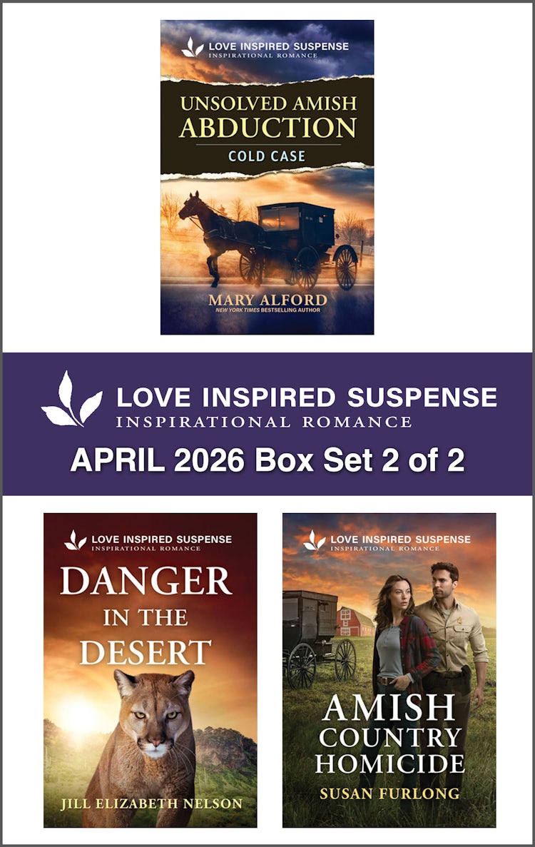 Cover image for Love Inspired Suspense April 2026 - Box Set 2 of 2/Unsolved Amish Abduction/Danger In The Desert/Amish Country Homicide, isbn: 9781038979872