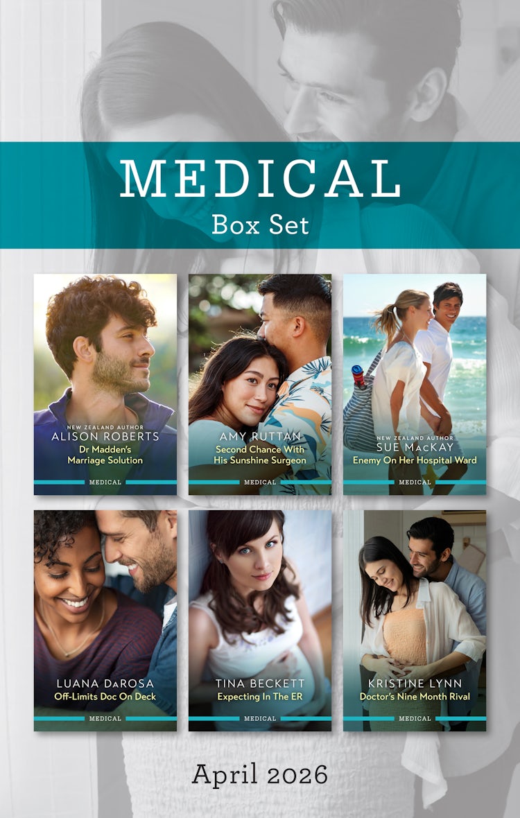 Cover image for Medical Box Set April 2026/Dr Madden's Marriage Solution/Second Chance With His Sunshine Surgeon/Enemy On Her Hospital Ward/Off Limits Doc On Deck/Expecting In The ER/Doctor's Nine Month Rival, isbn: 9781038980762