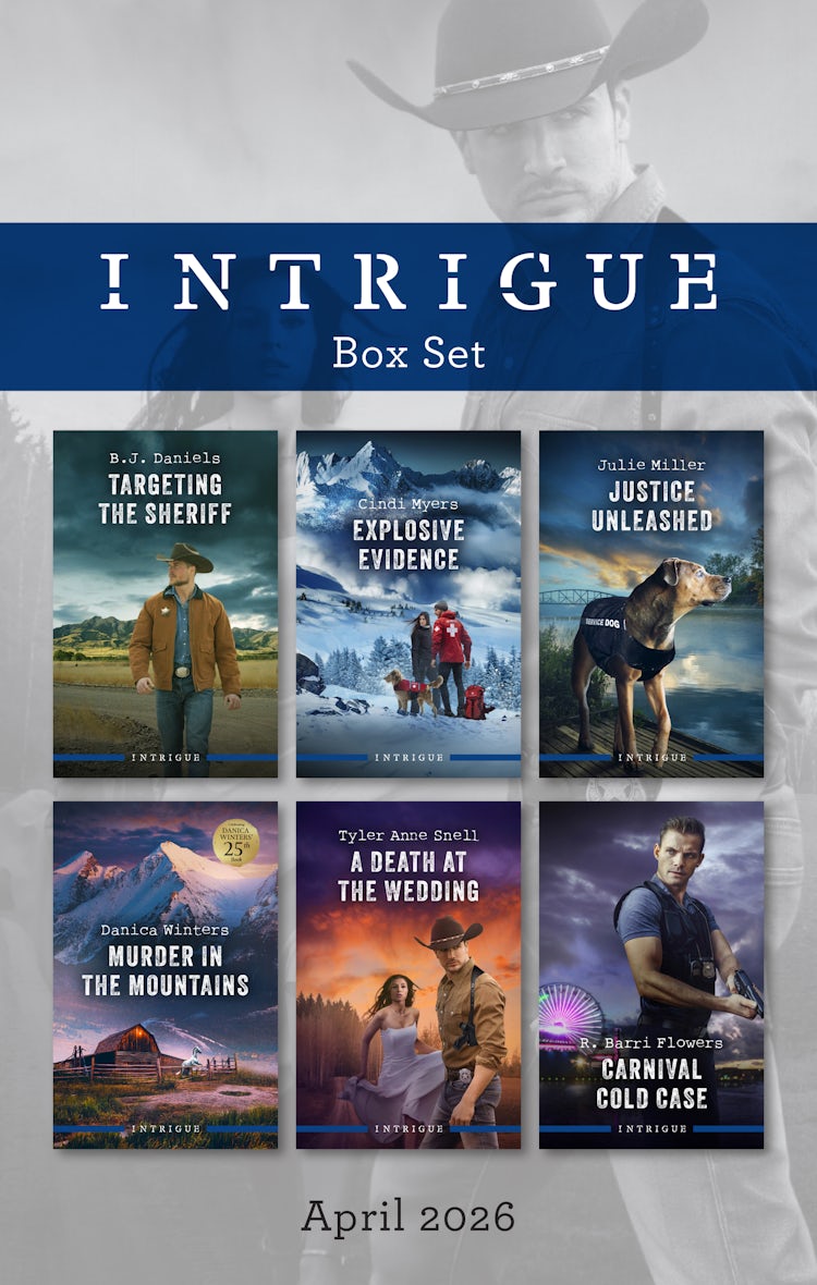 Cover image for Intrigue Box Set April 2026/Targeting The Sheriff/Explosive Evidence/Justice Unleashed/Murder In The Mountains/A Death At The Wedding/Carnival Cold Case, isbn: 9781038980908