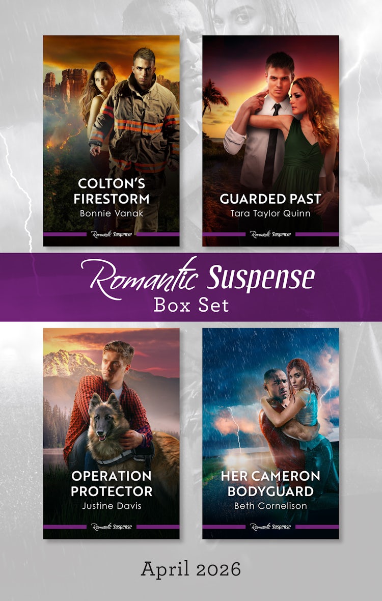 Cover image for Romantic Suspense Box Set April 2026/Colton's Firestorm/Guarded Past/Operation Protector/Her Cameron Bodyguard, isbn: 9781038981127