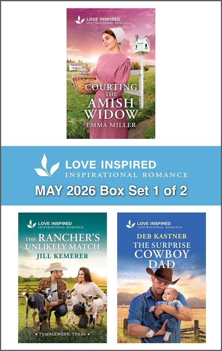 Cover image for Love Inspired May 2026 Box Set - 1 of 2/Courting The Amish Widow/The Rancher's Unlikely Match/The Surprise Cowboy Dad, isbn: 9781038982032
