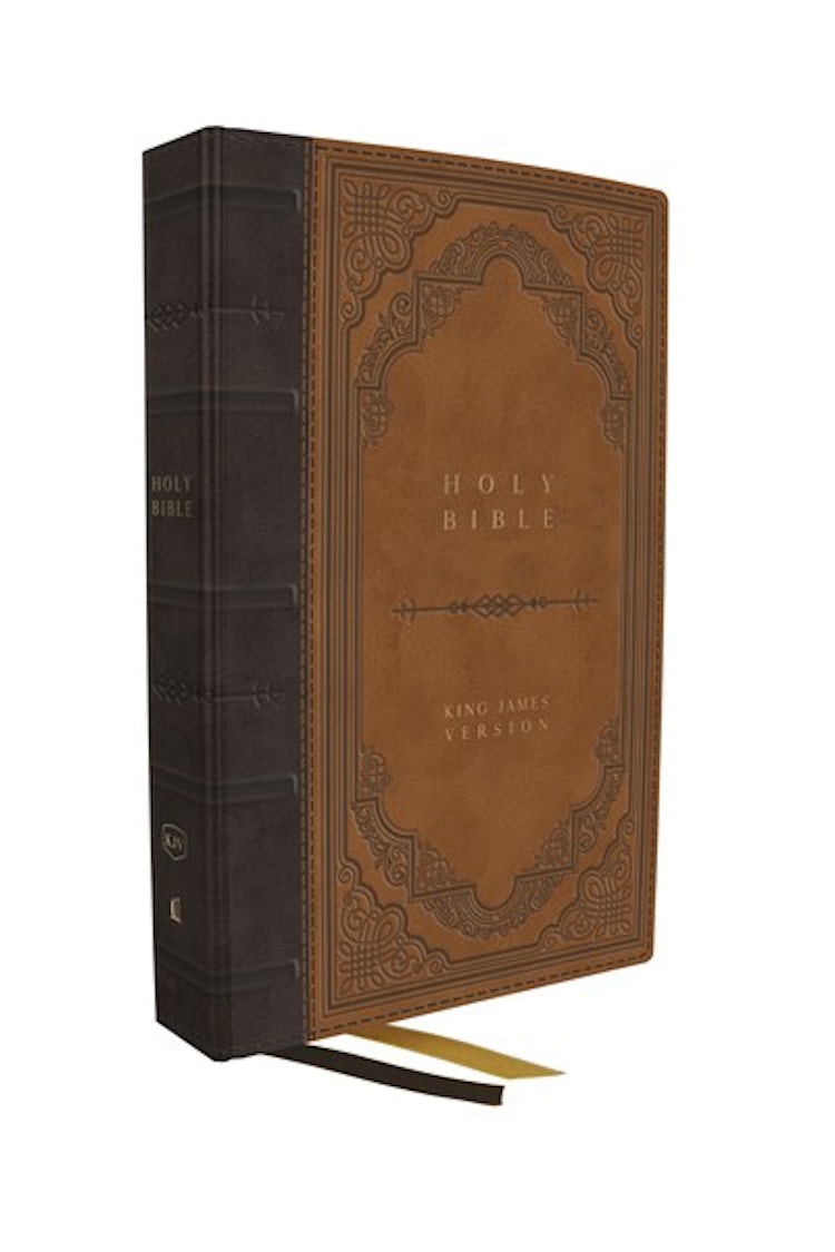 Cover image for KJV Bible, Giant Print Thinline Bible, Vintage Series, Leathersoft, Red Letter, Comfort Print [Brown], isbn: 9781400332199