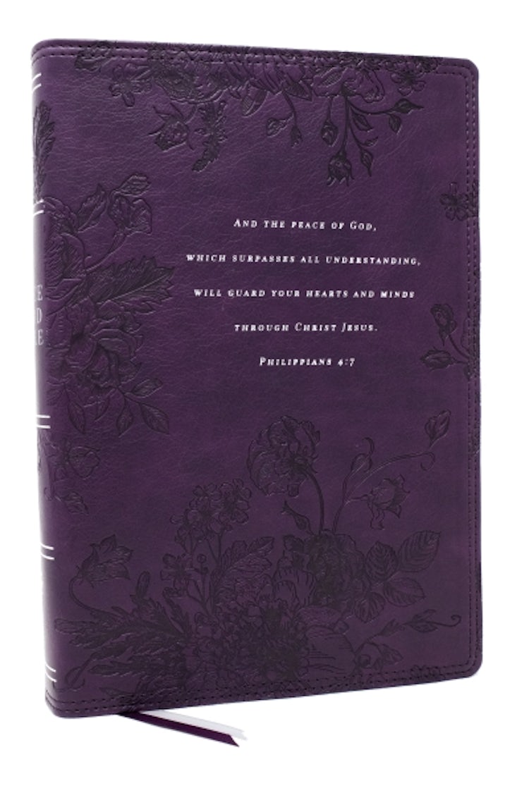 Cover image for Peace Of God Bible: Discover And Experience God's Shalom Throughout The Bible (NKJV, Purple, Red Letter, Comfort Print), isbn: 9781400335015