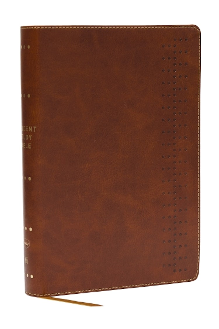 Cover image for The Student Study Bible: A Guide to Knowing and Living God's Word (NKJV, Brown, Red Letter, Comfort Print), isbn: 9781400340224