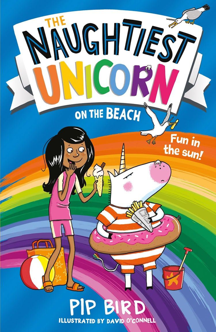 Cover image for The Naughtiest Unicorn on the Beach (The Naughtiest Unicorn series), isbn: 9781405297196