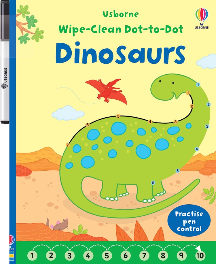 Cover image for Wipe-Clean Dot-to-Dot Dinosaurs, isbn: 9781409597780