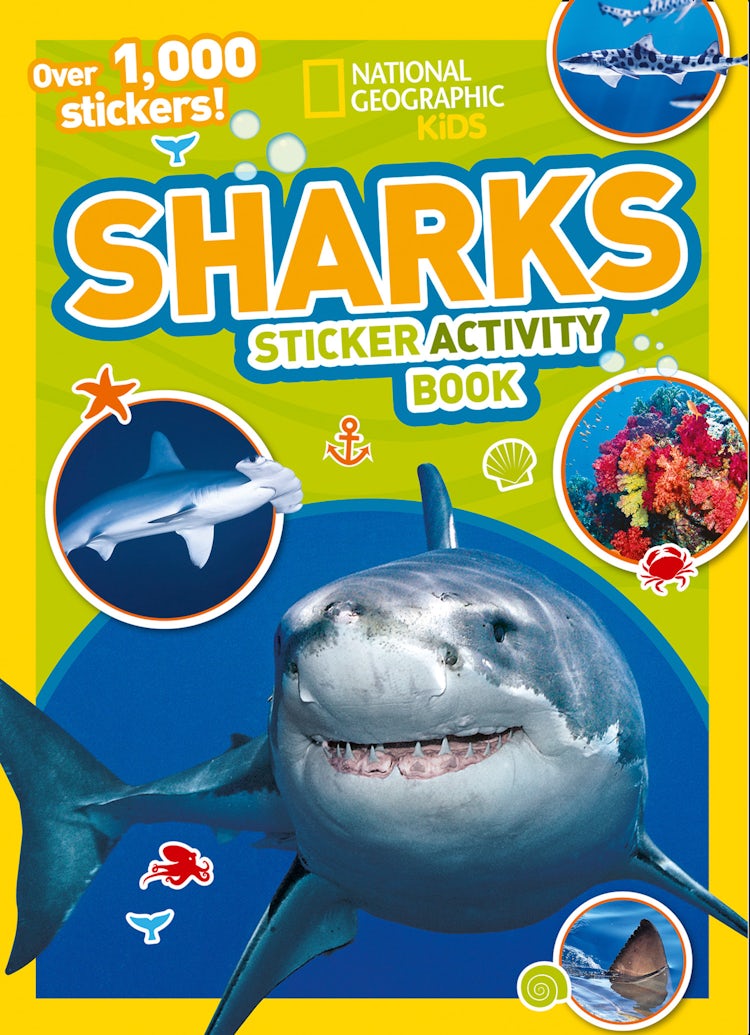 Cover image for Sharks Sticker Activity Book: Over 1,000 Stickers!, isbn: 9781426334252
