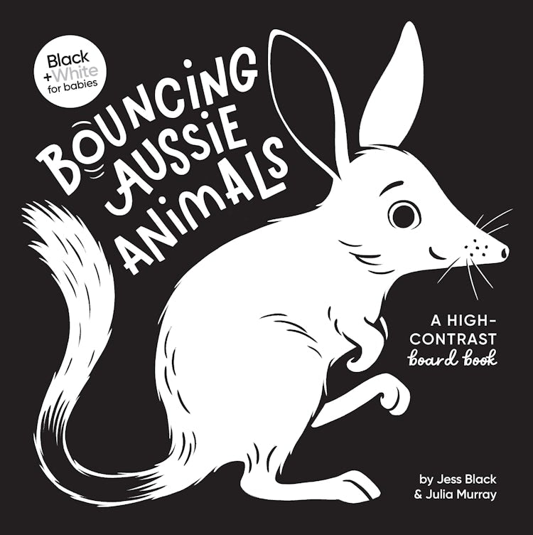 Cover image for Bouncing Aussie Animals (Black and White for Babies, #5), isbn: 9781460764510