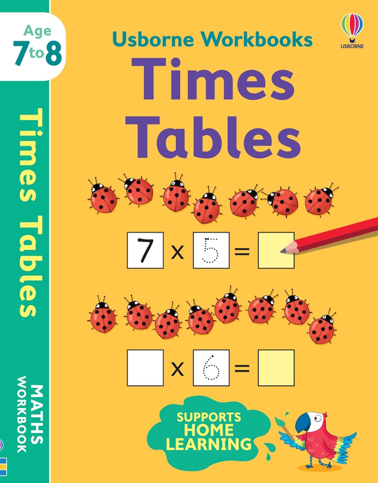 Cover image for Usborne Workbooks Times Tables 7-8, isbn: 9781474991032